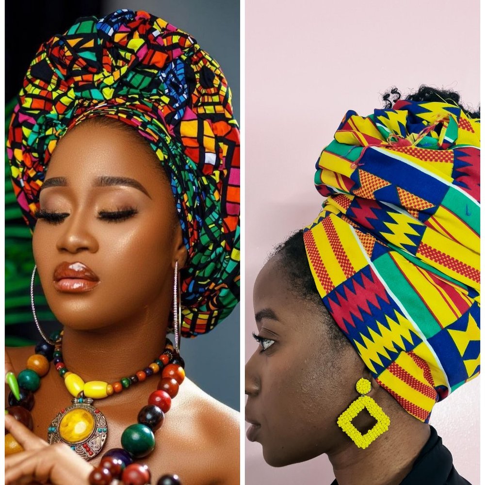 African print headwrap bundle for women( 2 pieces)